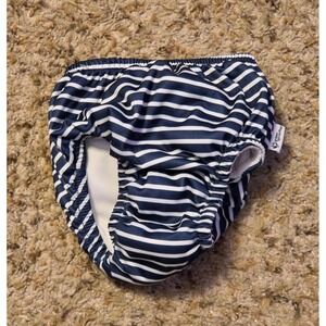 Green Sprouts Navy White Striped Reusable Swim Diaper Baby Size 24 Months
